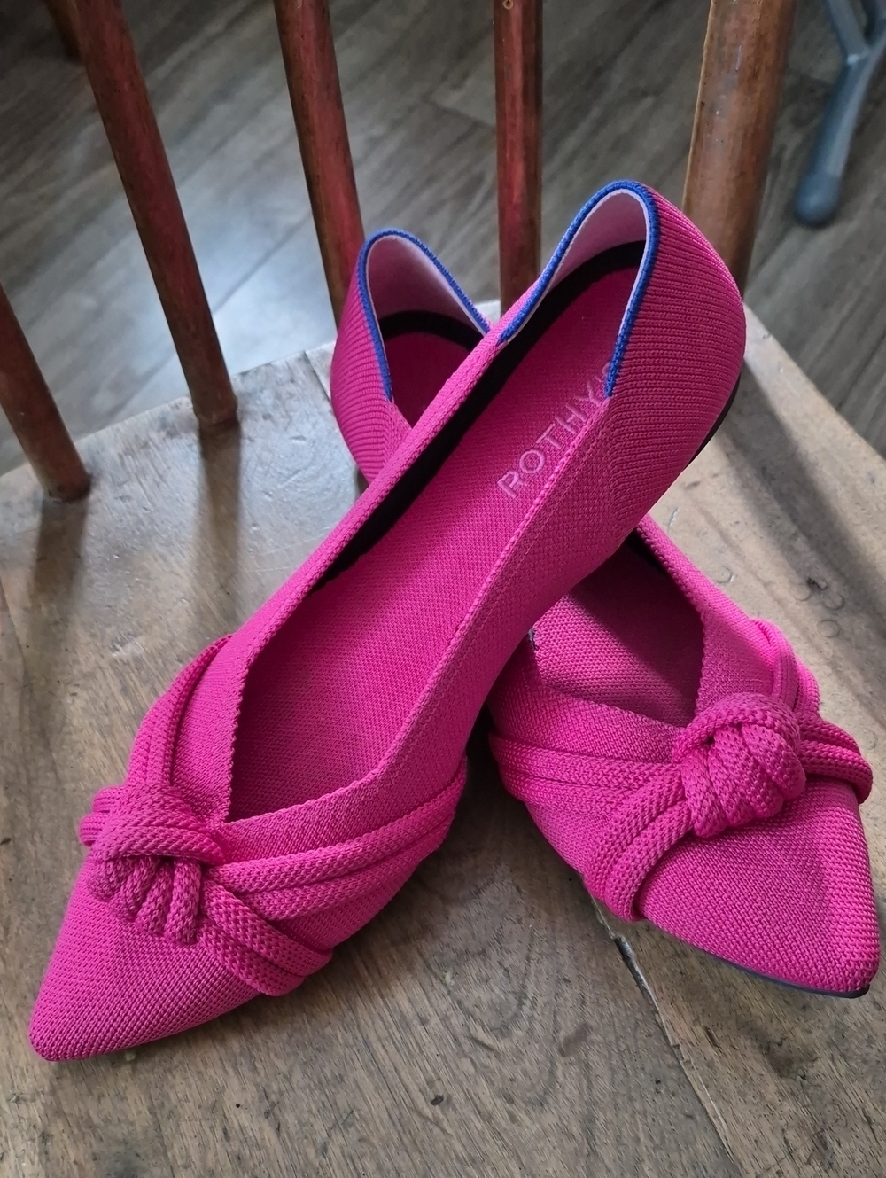 Rothy's - Size 9.5 Fuchsia Pink The Knot Point II Flats